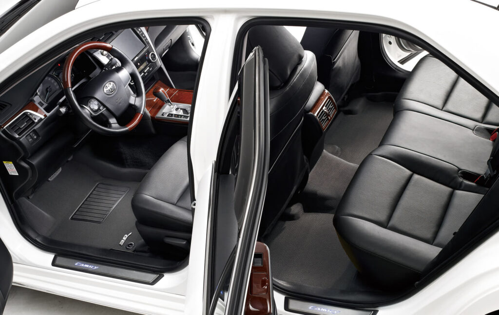 Photo of MAXpider floor liner installed in a Camry; best car mat; luxury custom car mat